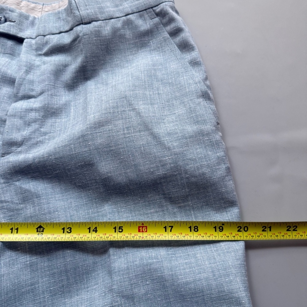 vtg Yves Saint Laurent YSL Linen Trouser Wide Leg Pants Women’s Blue 10 / Medium - Picture 6 of 12